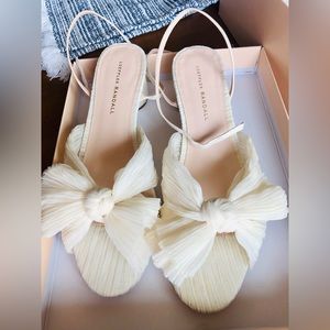 LOEFFLER RANDALL DAHLIA PEARL PLEATED BOW HEEL